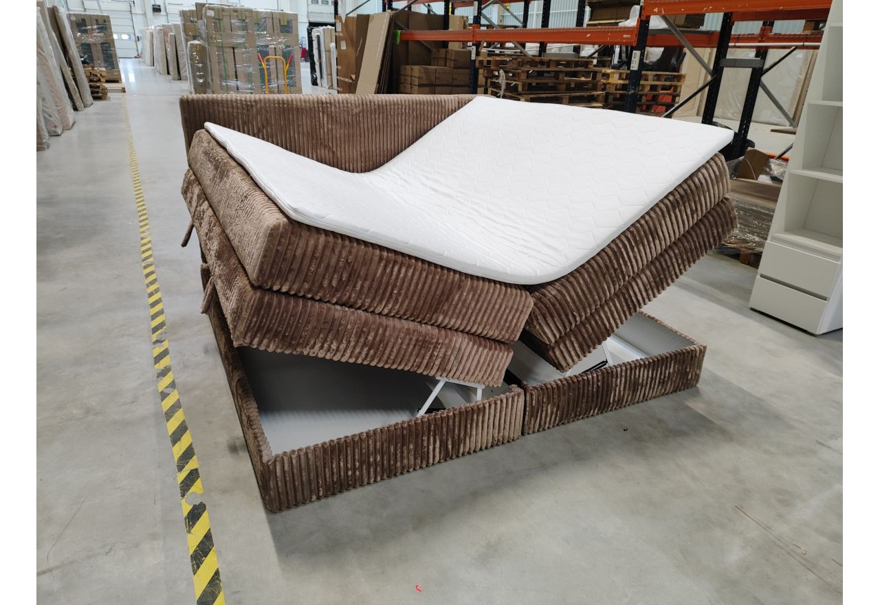 Łóżko kontynentalne TILIANO KING 200x200 - Tilia 17 - brązowy - OUTLETU