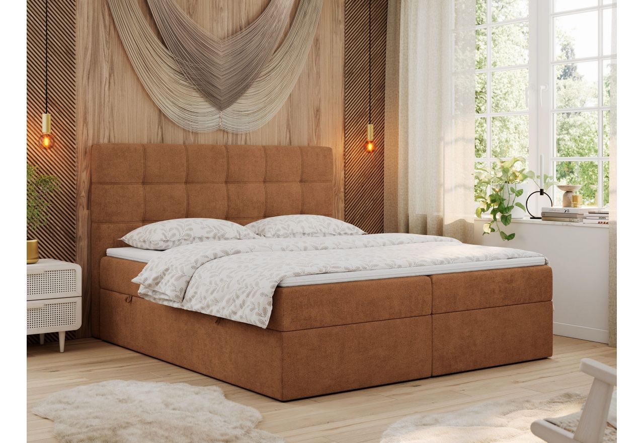 Łóżko kontynentalne ERNI 140x200 - Matana 08 - pomarańczowy - OUTLET