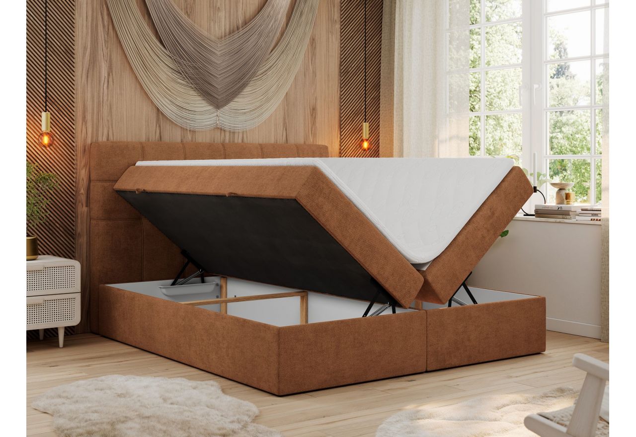 Łóżko kontynentalne ERNI 140x200 - Matana 08 - pomarańczowy - OUTLET