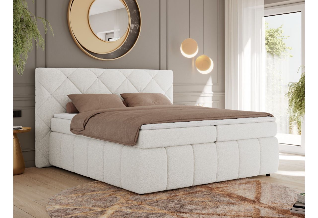 Łóżko kontynentalne RITA 180x200 - Now or Never 01 - biały - OUTLETU