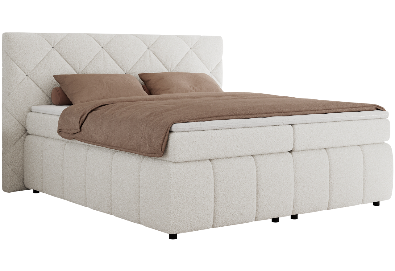 Łóżko kontynentalne RITA 180x200 - Now or Never 01 - biały - OUTLETU