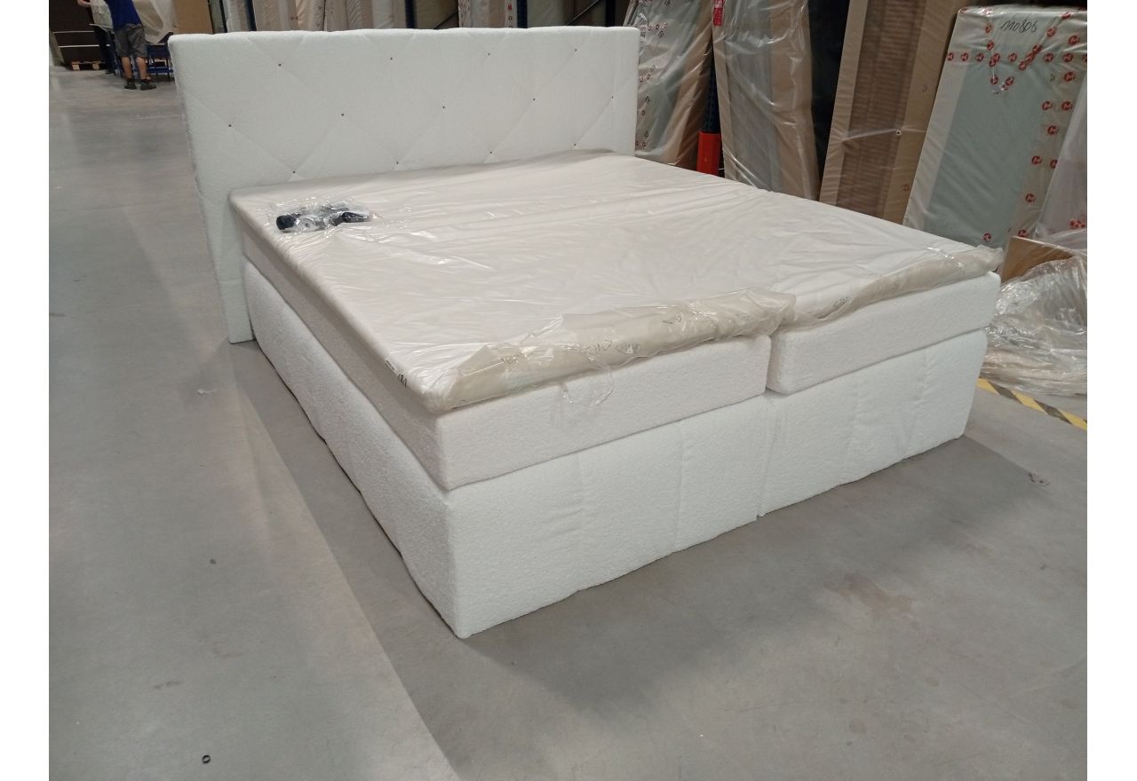 Łóżko kontynentalne RITA 180x200 - Now or Never 01 - biały - OUTLETU