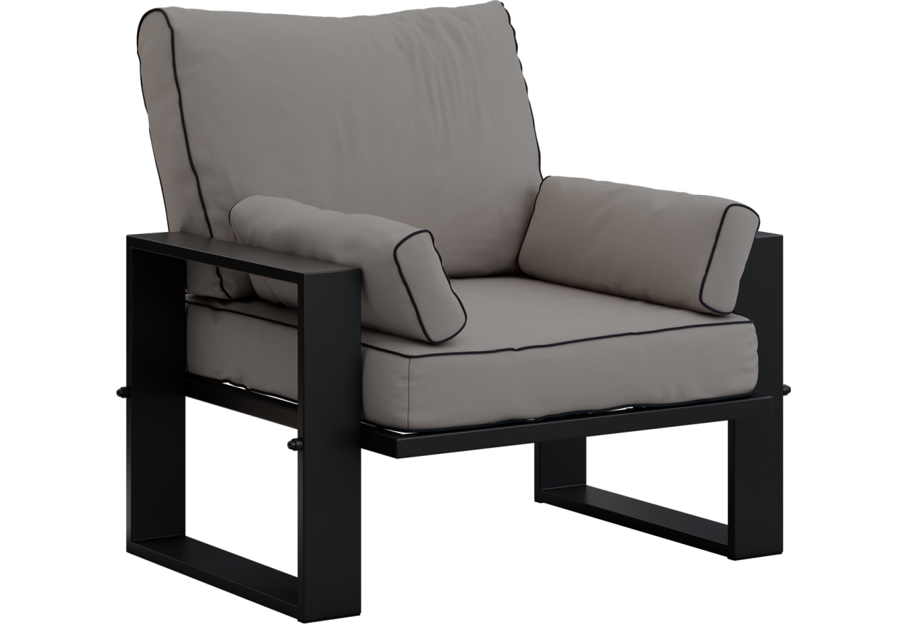 Metalowy fotel ogrodowy ELBA S1 - szary - OUTLETU