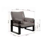 Metalowy fotel ogrodowy ELBA S1 - szary - OUTLETU