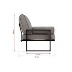 Metalowy fotel ogrodowy ELBA S1 - szary - OUTLETU