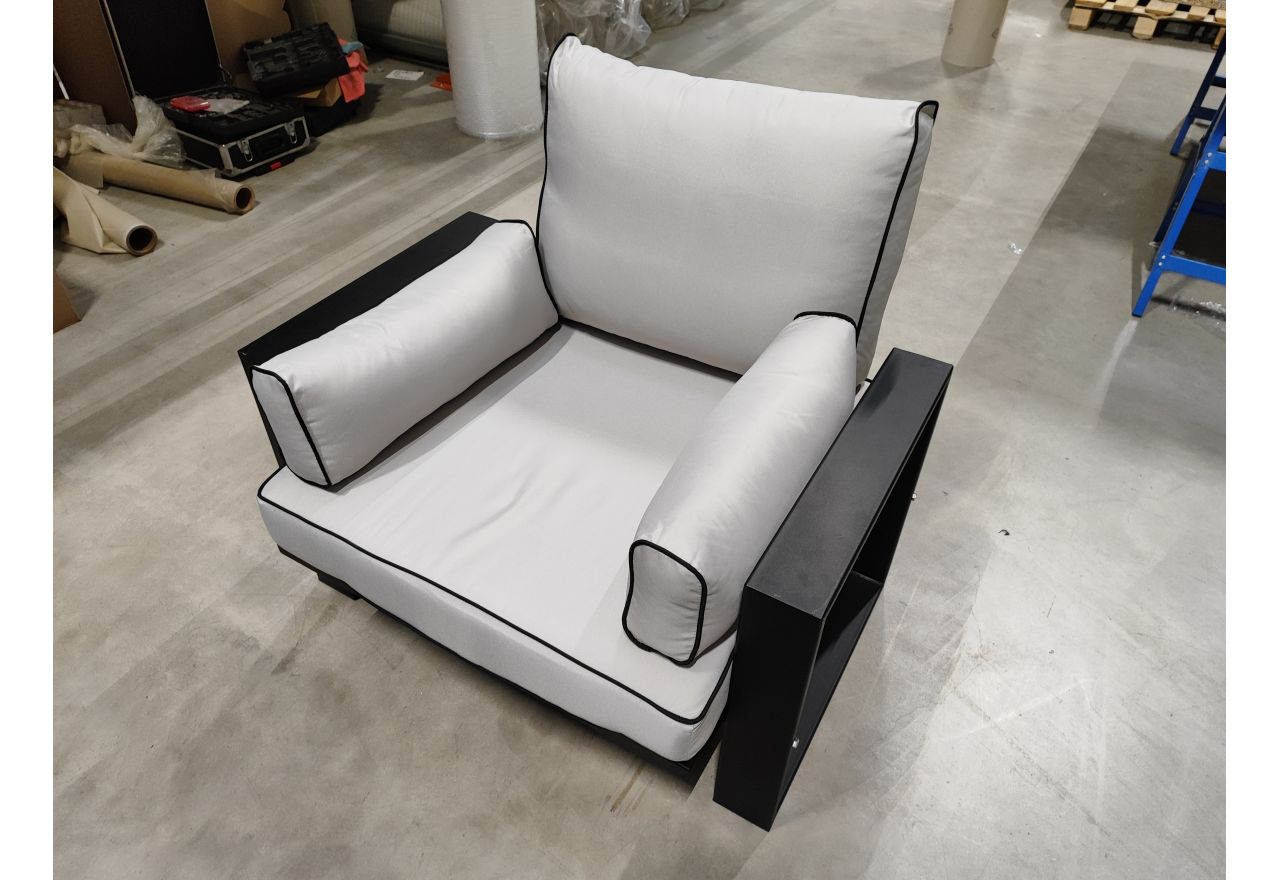 Metalowy fotel ogrodowy ELBA S1 - szary - OUTLETU