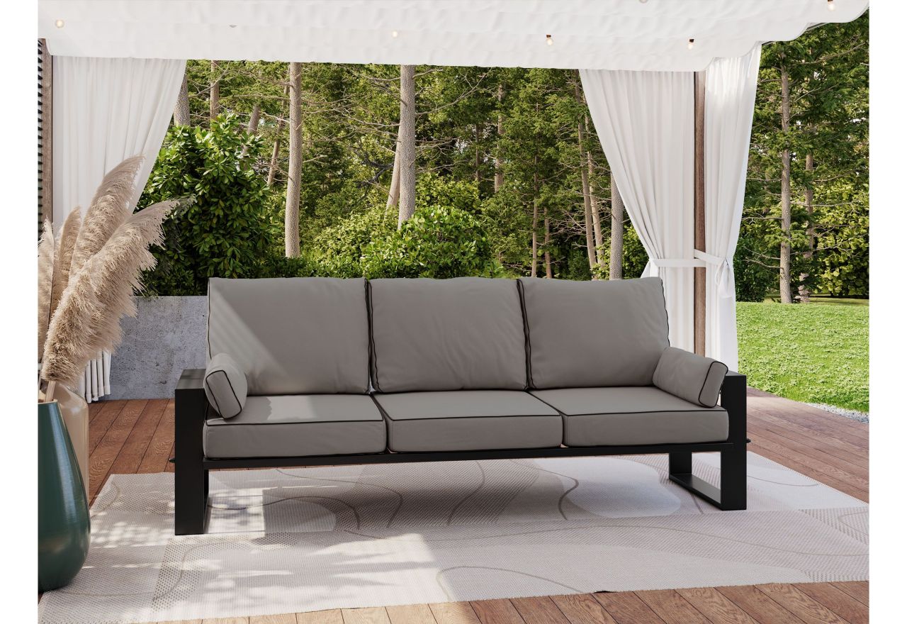 Metalowa sofa ogrodowa ELBA S3 - szary - OUTLETU