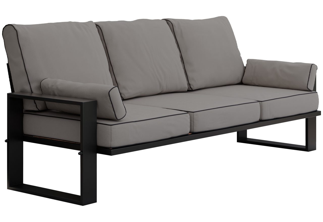 Metalowa sofa ogrodowa ELBA S3 - szary - OUTLETU