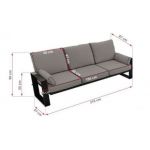 Metalowa sofa ogrodowa ELBA S3 - szary - OUTLETU