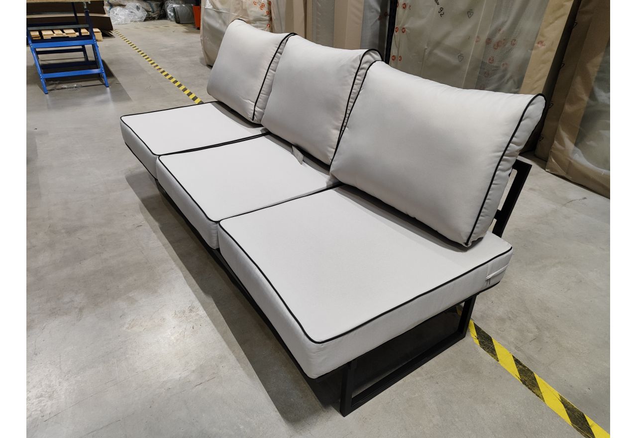 Metalowa sofa ogrodowa ELBA S3 - szary - OUTLETU