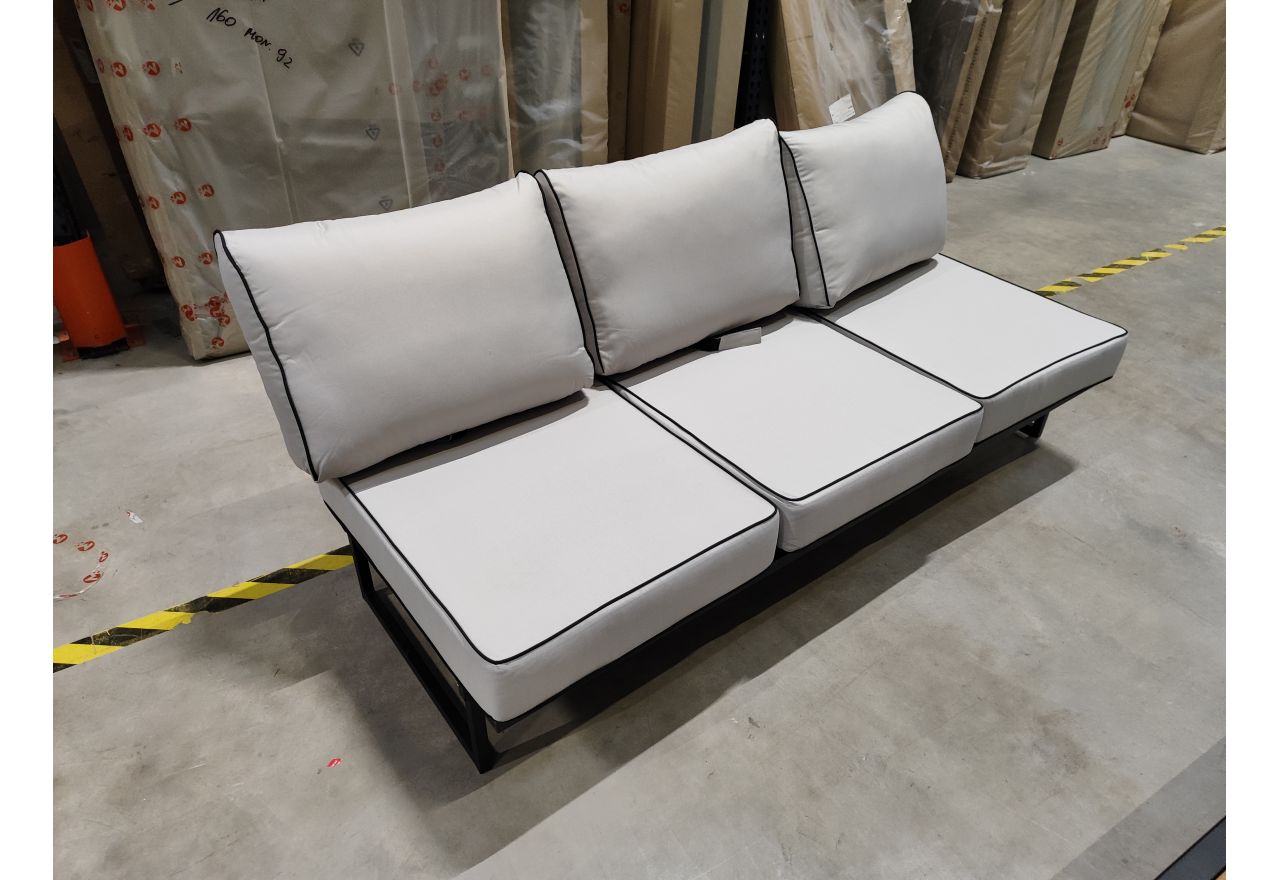 Metalowa sofa ogrodowa ELBA S3 - szary - OUTLETU