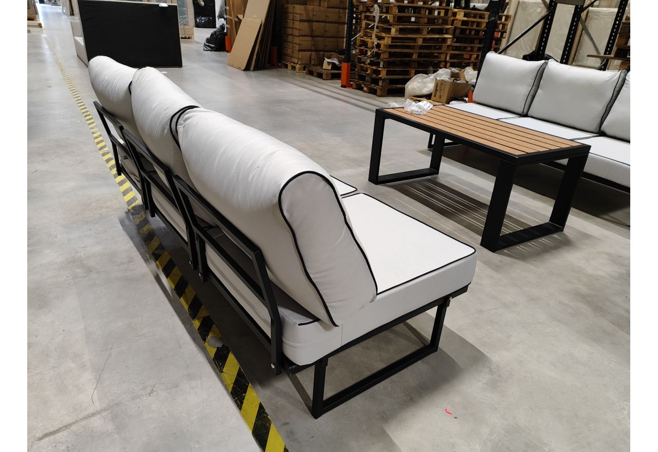 Metalowa sofa ogrodowa ELBA S3 - szary - OUTLETU