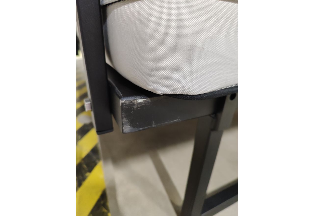 Metalowa sofa ogrodowa ELBA S3 - szary - OUTLETU