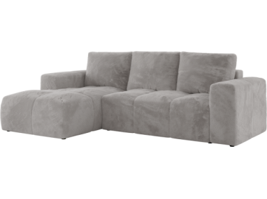 Narożnik MONIVA L - strona lewa - jasnoszary, plusz