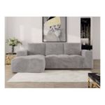 Narożnik MONIVA L - strona lewa - jasnoszary, plusz