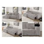 Narożnik MONIVA L - strona lewa - jasnoszary, plusz