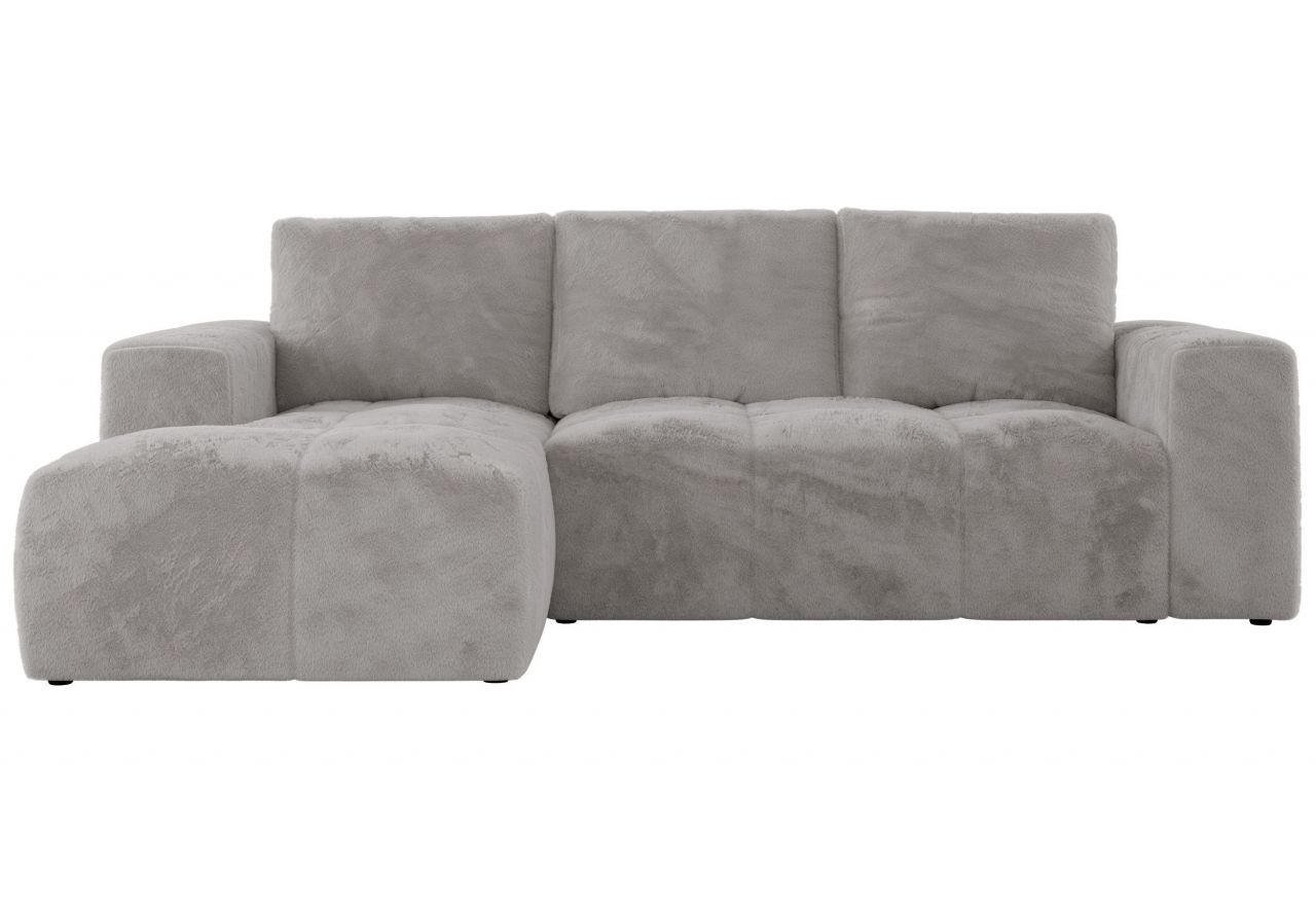 Narożnik MONIVA L - strona lewa - jasnoszary, plusz