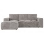 Narożnik MONIVA L - strona lewa - jasnoszary, plusz