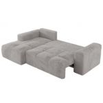 Narożnik MONIVA L - strona lewa - jasnoszary, plusz