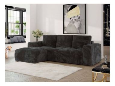 Narożnik MONIVA L - strona lewa - ciemnoszary, plusz