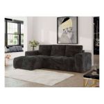 Narożnik MONIVA L - strona lewa - ciemnoszary, plusz