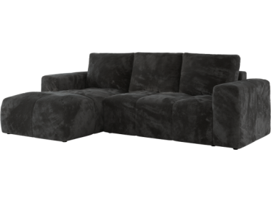 Narożnik MONIVA L - strona lewa - ciemnoszary, plusz