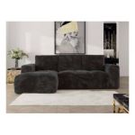 Narożnik MONIVA L - strona lewa - ciemnoszary, plusz