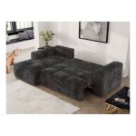 Narożnik MONIVA L - strona lewa - ciemnoszary, plusz