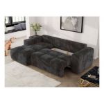 Narożnik MONIVA L - strona lewa - ciemnoszary, plusz