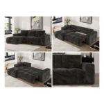 Narożnik MONIVA L - strona lewa - ciemnoszary, plusz