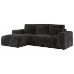 Narożnik MONIVA L - strona lewa - ciemnoszary, plusz