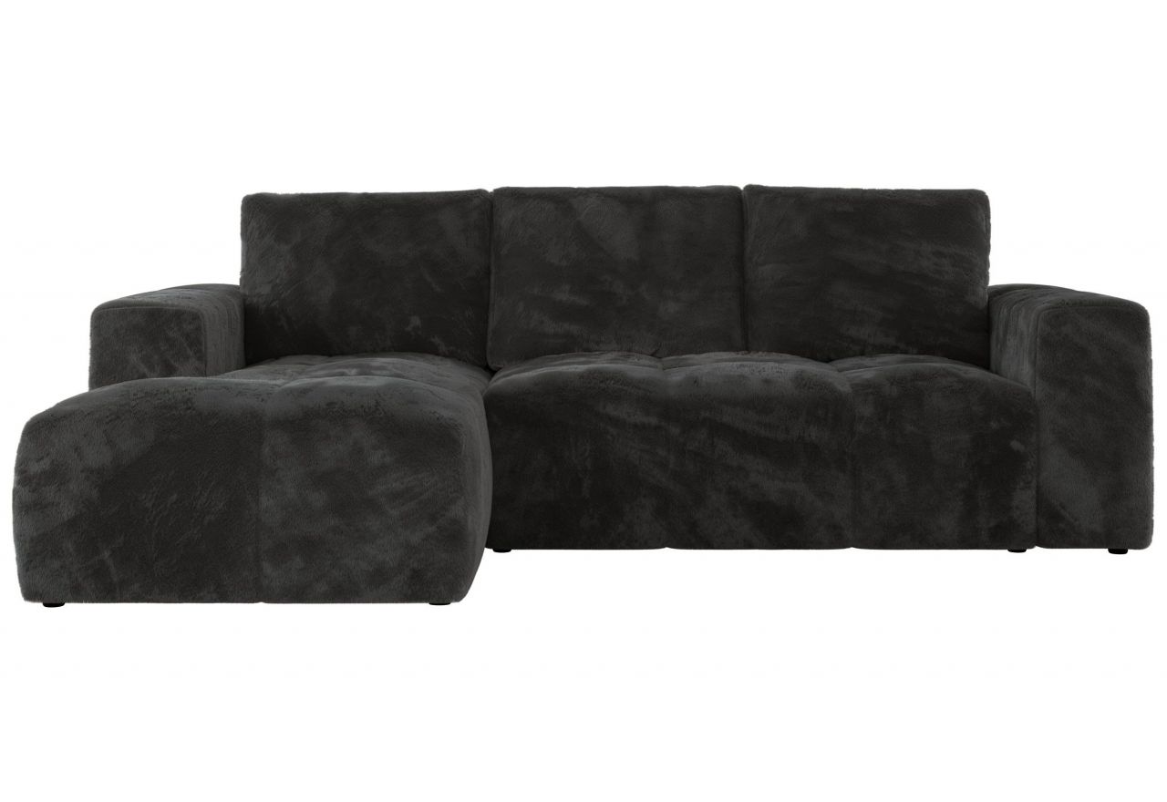 Narożnik MONIVA L - strona lewa - ciemnoszary, plusz