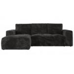 Narożnik MONIVA L - strona lewa - ciemnoszary, plusz