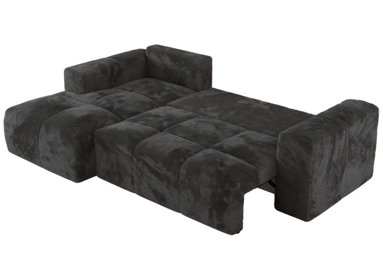 Narożnik MONIVA L - strona lewa - ciemnoszary, plusz