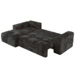 Narożnik MONIVA L - strona lewa - ciemnoszary, plusz