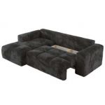 Narożnik MONIVA L - strona lewa - ciemnoszary, plusz