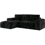 Narożnik MONIVA L - strona lewa - czarny, plusz