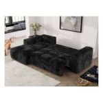 Narożnik MONIVA L - strona lewa - czarny, plusz