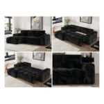 Narożnik MONIVA L - strona lewa - czarny, plusz