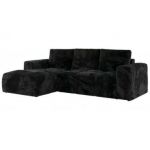 Narożnik MONIVA L - strona lewa - czarny, plusz