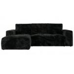 Narożnik MONIVA L - strona lewa - czarny, plusz