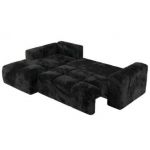 Narożnik MONIVA L - strona lewa - czarny, plusz