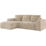 Narożnik MONIVA L - strona lewa - kremowy, plusz