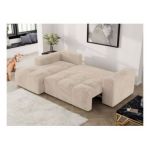 Narożnik MONIVA L - strona lewa - kremowy, plusz