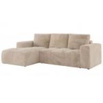 Narożnik MONIVA L - strona lewa - kremowy, plusz