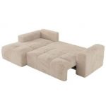 Narożnik MONIVA L - strona lewa - kremowy, plusz