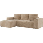 Narożnik MONIVA L - strona lewa - beżowy, plusz