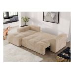 Narożnik MONIVA L - strona lewa - beżowy, plusz