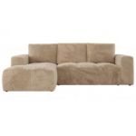 Narożnik MONIVA L - strona lewa - beżowy, plusz