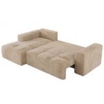 Narożnik MONIVA L - strona lewa - beżowy, plusz